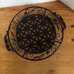 Metal  Floral Decorative Tray